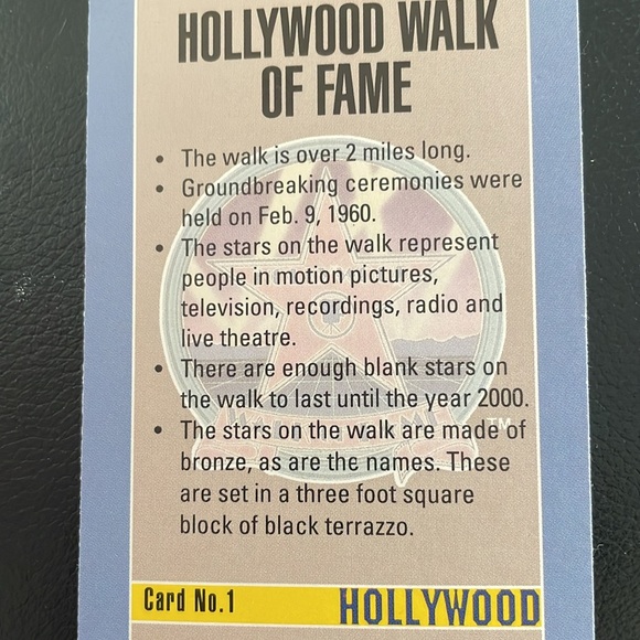 🧡HOLLYWOOD Walk Of Fame 1991 collector cards. - Picture 6 of 6